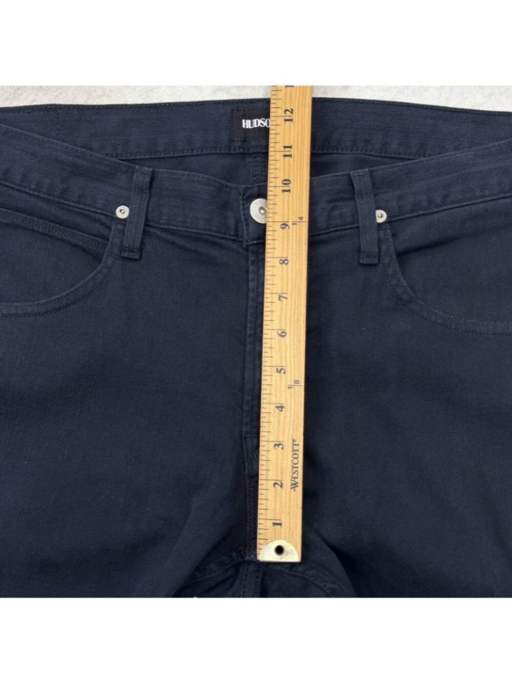 Hudson Men’s 36x34 Byron 5-Pocket Straight Zip Fly Stretch Jeans Navy NM255ZZAT - Picture 11 of 14